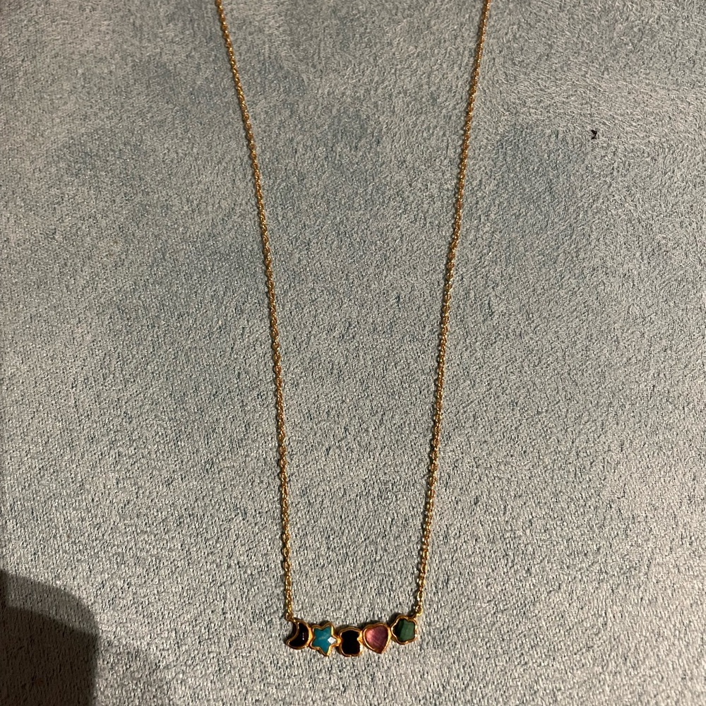 Glory Necklace in Silver Vermeil with five multicolor Gemstones